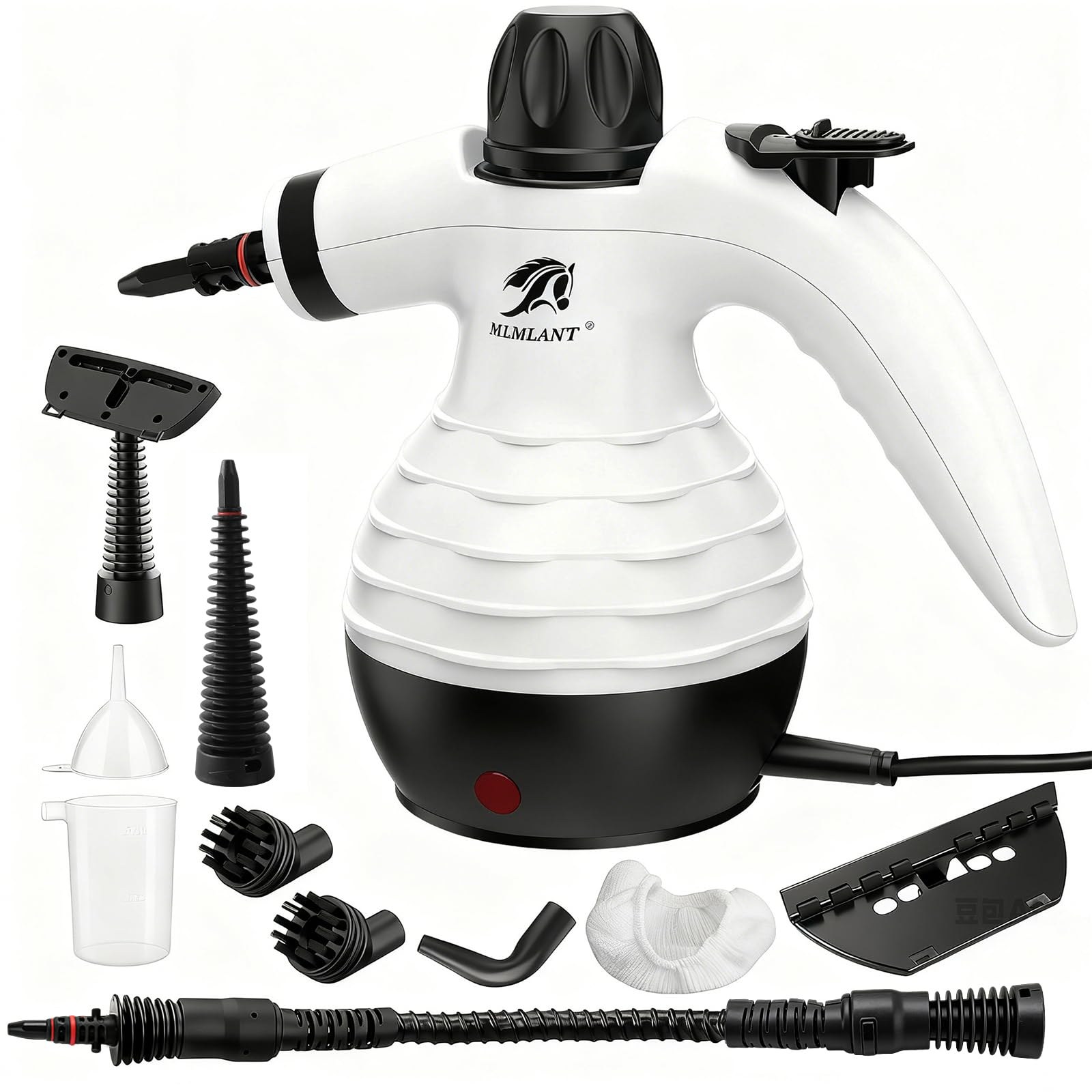 MLMLANT Pulitrice a Vapore Portatile, Steam Cleaner con 10 Accessori | Pulitore a Vapore Portatile | 105°C Vapore Caldo | Forni, Cappe, Piastrelle, Finestre, Divani | Blocco Sicur…