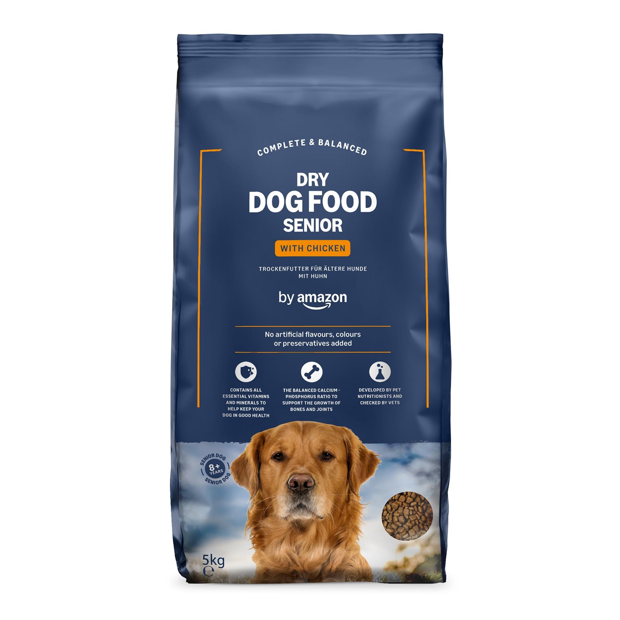by Amazon Alimento Secco per Cani Anziani con Pollo