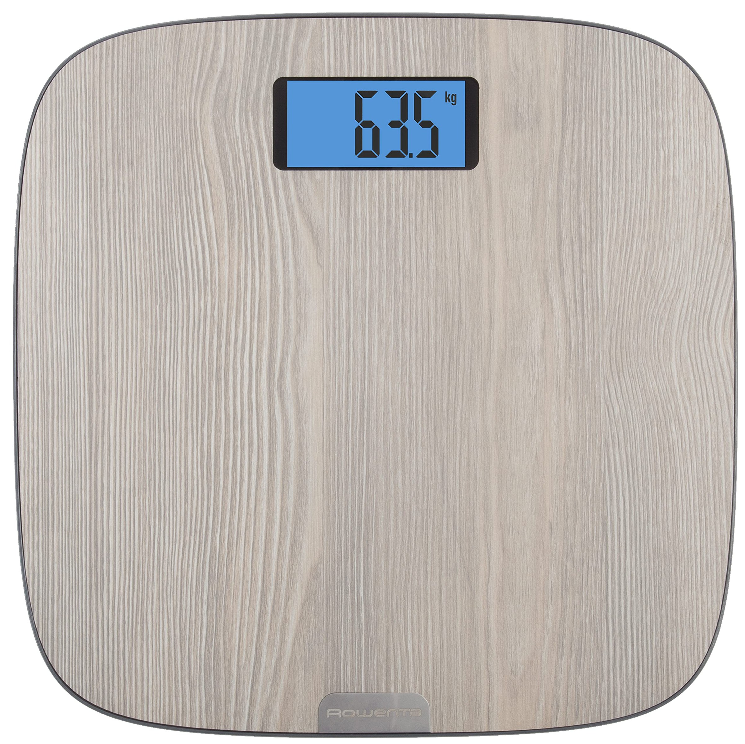 Rowenta BS1600 Origin Bilancia Pesapersone Digitale, 31x31 cm, Max 160kg, Design Ultrasottile Effetto Legno, Graduazione di Precisione Ogni 100g, Accensione Automatica, Ampio Disp…