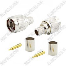 10x Connettore Spina Maschio a Crimpare Tipo N Saldatore per Cavo RG8 RG214 RG213 LMR400 Nuovo