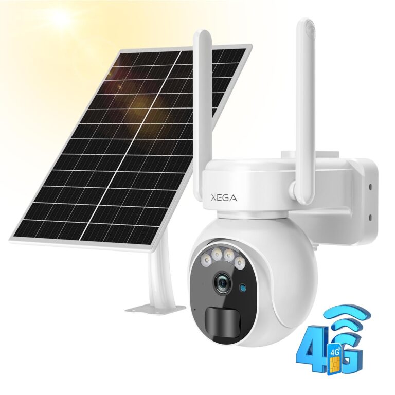 Xega 4G LTE Telecamera Solare Esterno con SIM Scheda 2K HD PTZ Senza Fili | Telecamere con Pannello Solare Batterie Visione Notturna Rilevamento del Movimento Audio Bidirezionale…