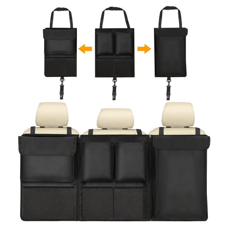 URAQT Organizzatore per bagagliaio auto, staccabile, organizer per auto, super capacità, pieghevole, multiuso, con 7 tasche, cinghia regolabile per SUV ecc