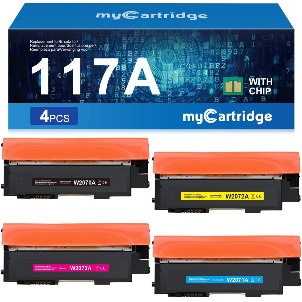 MYCARTRIDGE 117A Toner Compatibile HP Color Laser MFP 179FNW 150nw, 4 Pezzi | Compatibile per HP 117A, HP Color Laser MFP 178NW 179FNW 179FWG 178NWG 150NW 150A (Nero/Giallo/Ciano/…
