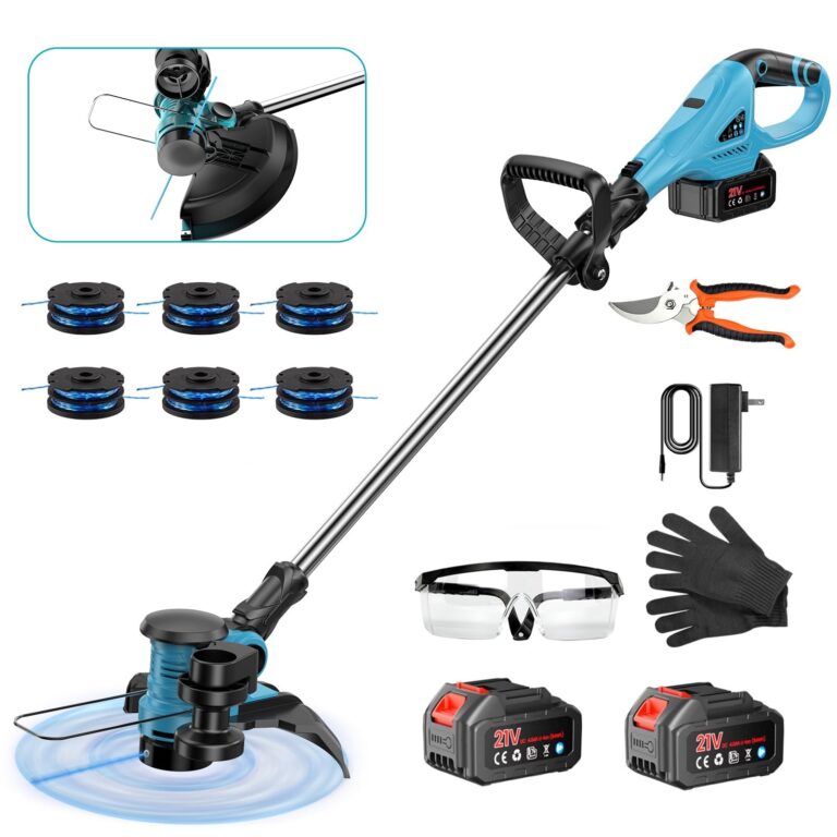 Tagliabordi e Decespugliatore 2-in-1 a Batteria – Ø 30cm, Leggero 2,3kg, Testa 90° – Adatto per Comuni Batterie 18V/21V, incl. 4 Bobine (L)