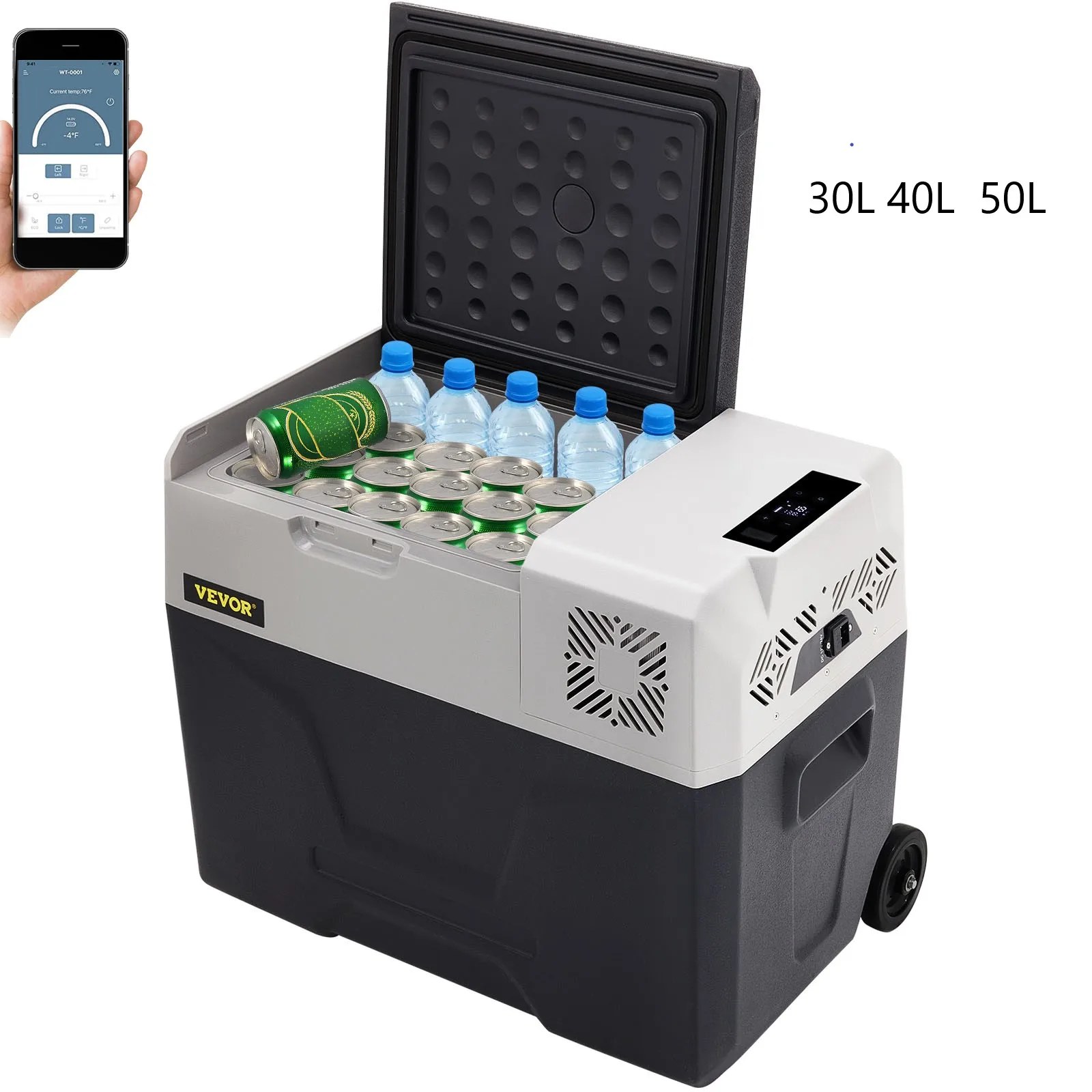 VEVOR Mini Frigorifero Portatile per Auto Congelatore 30L Schermo LED Digitale, Frigo Portatile Capienza 30/40/50L Campeggio Viaggio Auto Schermo di Controllo, Frigo Portatile 12V…