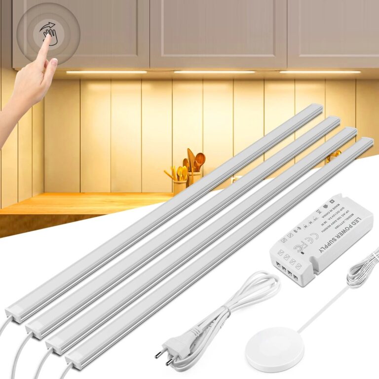1-6 pezzi da cucina LED sotto l'armadio luce penetrabile in legno scansione manuale sensore di movimento interruttore tattile dimmerabile bagno bar lampada da notte
