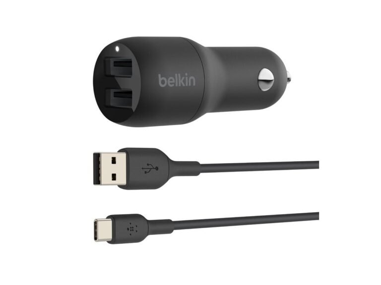 Belkin Doppio caricabatteria da auto USB-A da 24 W + cavo da USB-A a USB-C® BOOST↑CHARGE™