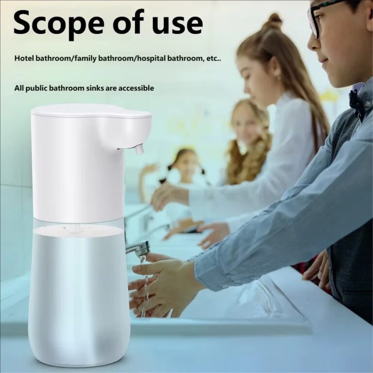HOMEFISH Dispenser Automatico di Sapone Intelligente con Sensore 350ml Ricaricabile USB, Dispenser di Schiuma Senza Contatto, Macchina per Disinfettante Mani