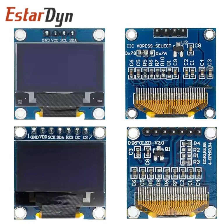 Display OLED IIC SPI Seriale da 0,96 Pollici 7/4 Pin Bianco/Blu/Giallo Blu/Giallo SSD1306 12864 Scheda Schermo LCD per