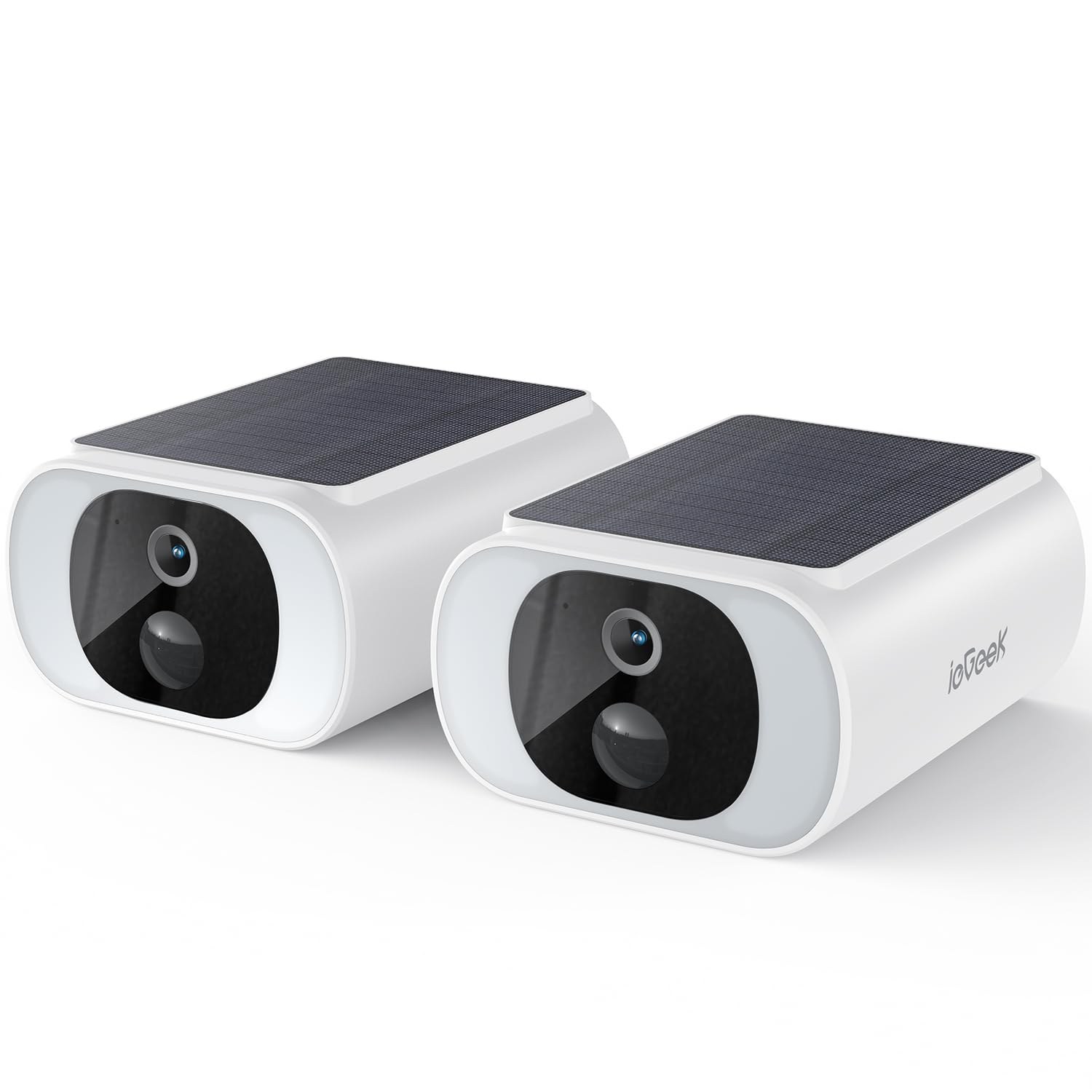 ieGeek Telecamera Wi-Fi Esterno Senza Fili 2K, Pannello Solare,S1 (2 Pezzi) | Pannello Solare Incorporato,Telecamera Esterno con Batteria,Visione Notturna a Colori, PIR, Voce Bidi…