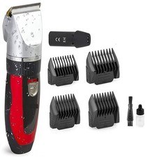 TAGLIA CAPELLI RASOIO BARBA 2 BATTERIE RICARICABILE LAMA CERAMICA RFC-208
