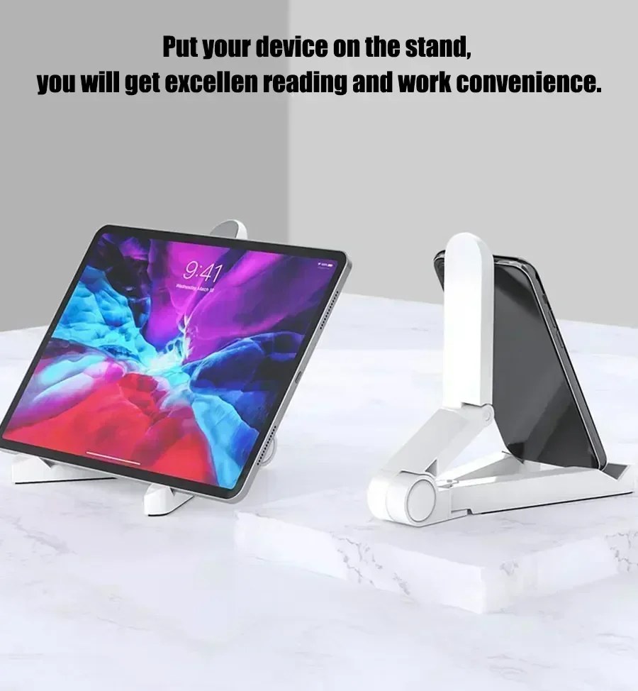 Supporto Pieghevole Multifunzionale per Tablet Universale per iPad Air/Pro Samsung Xiaomi Huawei Tablet e Telefoni Angolo Regolabile