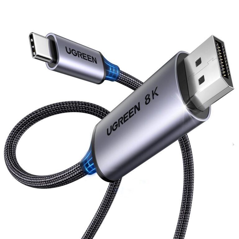 UGREEN 2M Cavo USB C DisplayPort Bidirezionale 8K 60Hz 4K 240Hz 32.4Gbps | Adattatore DP Tipo C DP1.4 Compatibile con iPhone 18 Pro Max iPhone 17 Pro Max Air Mac mini M4 Pro MacBo…
