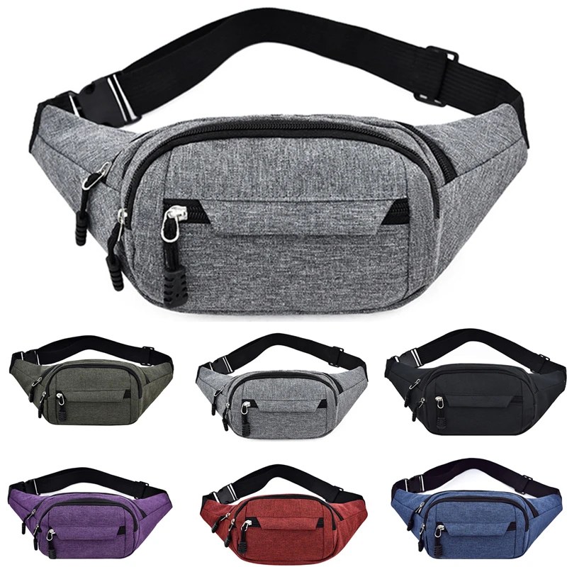 Pacchetto seno da uomo Borsa sportiva da esterno impermeabile Borsa in tela Marsupio in stile coreano Marsupio a tracolla Borsa a banana maschile