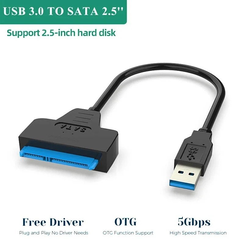 Cavo USB 3.0 SATA 3, adattatore da SATA a USB 3.0, fino a 6 Gbps, supporta HDD/SSD esterni da 2,5 pollici, cavo SATA III a 22 pin.