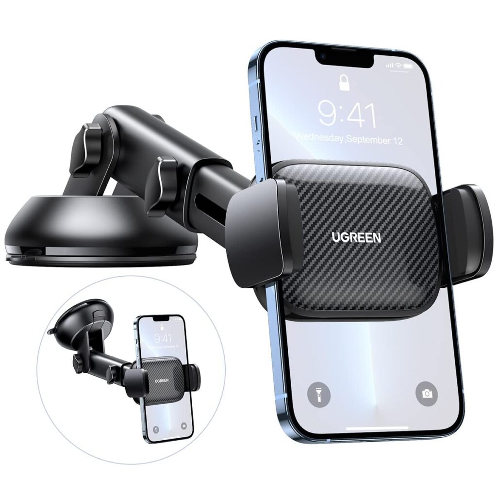 UGREEN Supporto Telefono Auto da Cruscotto | Porta Cellulare Macchina con Forte Ventosa Compatibile con iPhone 18 17 16 15 Plus Pro Max Galaxy S24 Ultra S23 S22 ecc