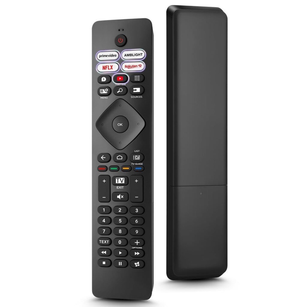 Universale-per-Philips-Ambilight-TV-Telecomando,Telecomando per Philips TV | per Philips Smart TV 4K OLED LED Ultra HD FHD, 5 scorciatoie, NON richiede configurazione, materiale A…