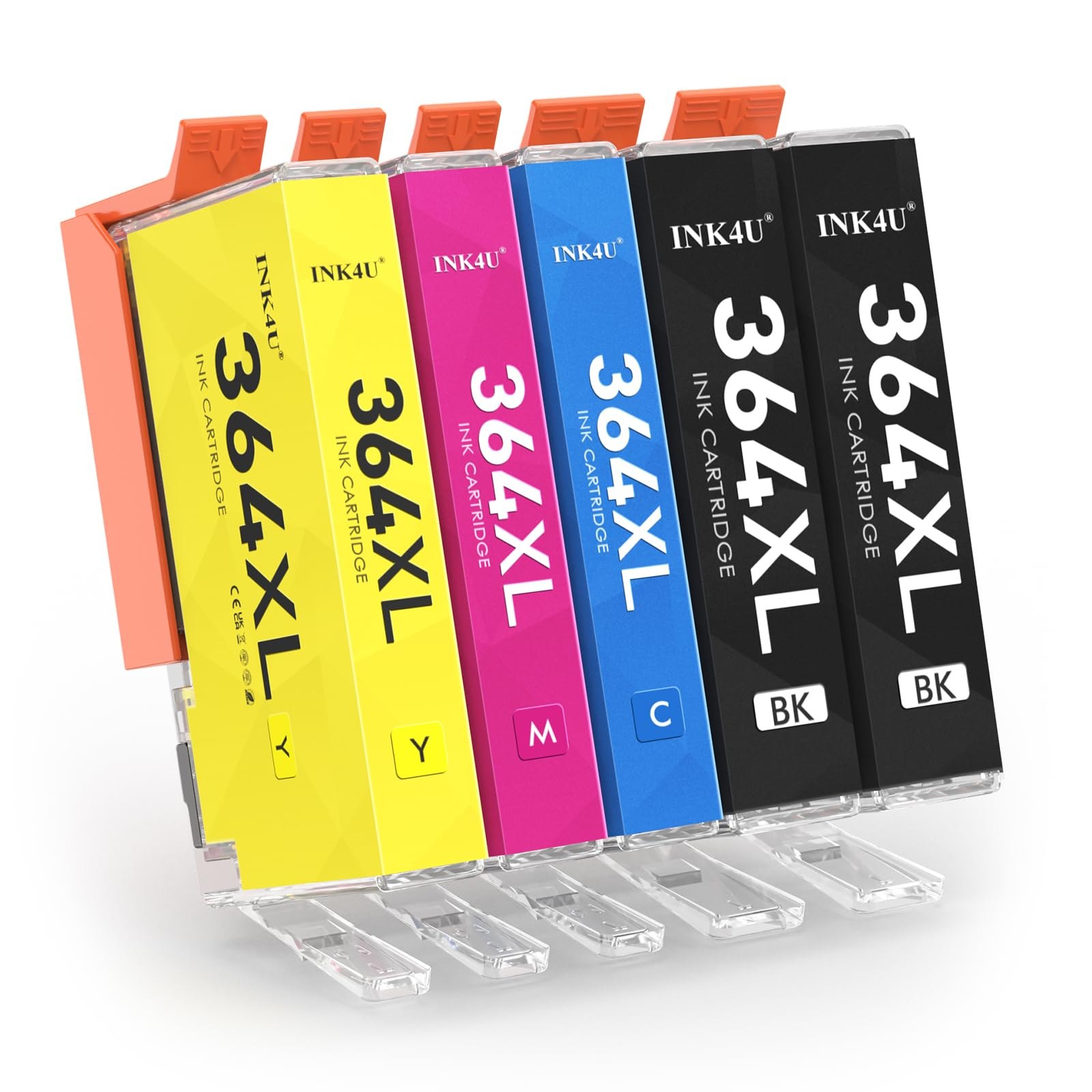 INK4U 364XL Cartucce Compatibili per HP 364 XL Cartucce d'inchiostro per Photosmart 5520 5510 5522 6520 7520 6510 Deskjet 3520 3070A Officejet 4620 4622 (2 Nero,1 Ciano,1 Magenta,…