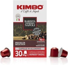 240 Capsule Alluminio Compatibili Nespresso Caffe Kimbo Barista Espresso Napoli