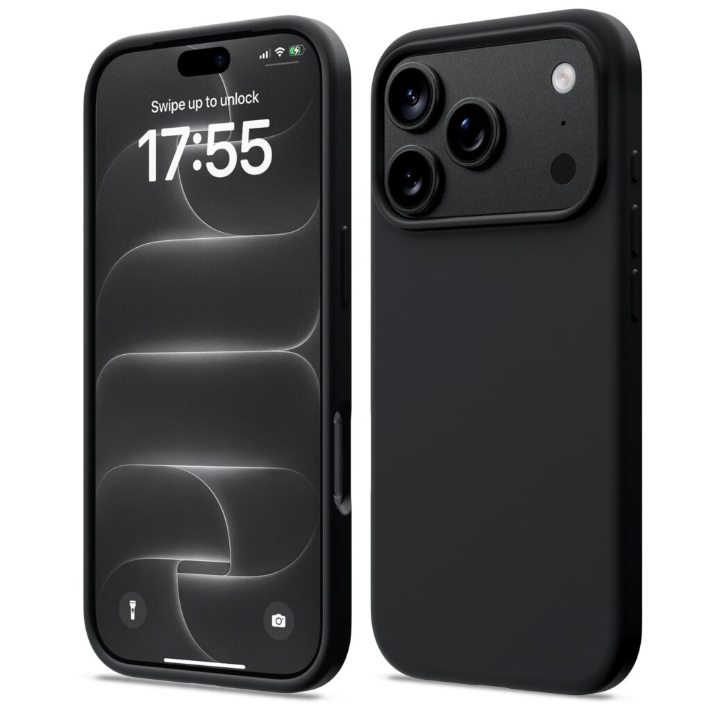 ACRONIX Cover Silicone per iPhone 18 Pro/17 Pro Sottile,Nero | Silicone Liquido Premium, Leggera,Tocco Morbido, Custodia Protettiva Antiurto, Resistente ai Graffi