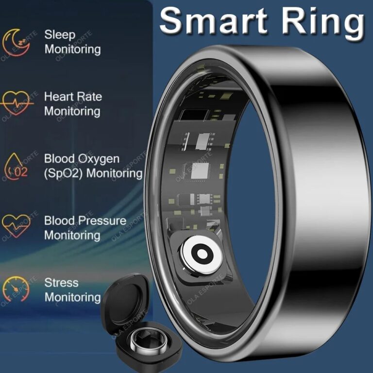 Anello Intelligente 2026 Monitoraggio Pressione Sanguigna Frequenza Cardiaca Sonno Anello Intelligente IP68 5ATM Impermeabile Modalità Multi-sport Anello Intelligente Uomo Donna R…