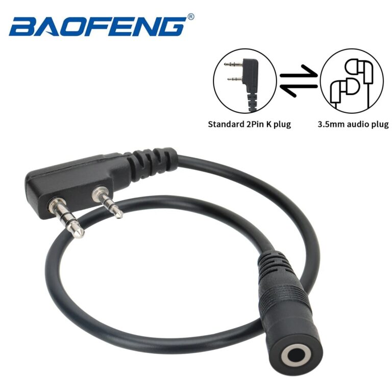 BAOFENG Cavo adattatore per auricolare Quansheng Walkie Talkie da 2 pin a 3,5 mm compatibile con BAOFENG UV-5R APPI