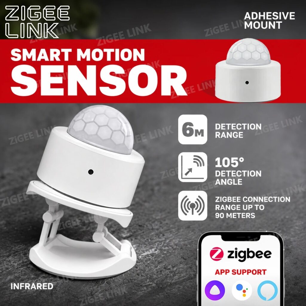 Sensore di Movimento PIR Zigbee, Rilevatore a Infrarossi per Corpo Umano, Allarme di Sicurezza Domestica, Compatibile con Smart Life
