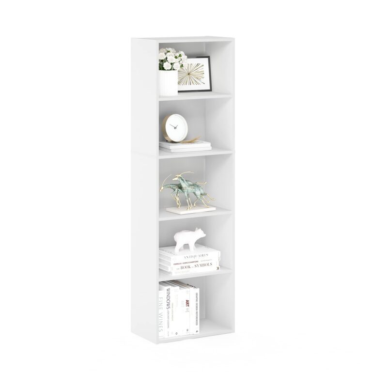 Furinno Luder Libreria a ripiani aperti a colori reversibili a 5 livelli, Bianca
