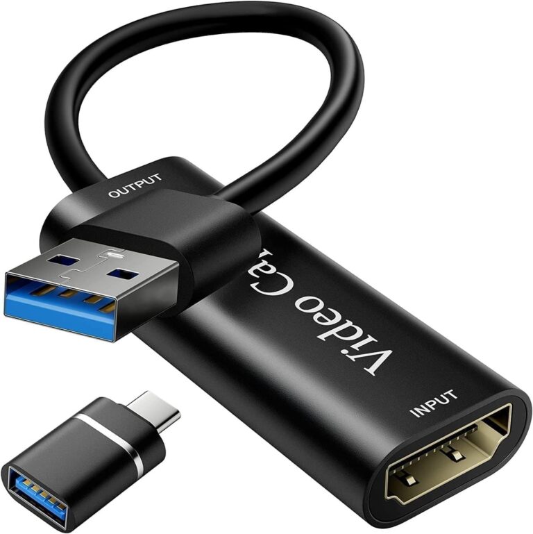 VIXLW Scheda di acquisizione video, 4K HDMI a USB 3.0-1080p 60fps registrazione e streaming per giochi, streaming, lezioni e videoconferenze (nero)