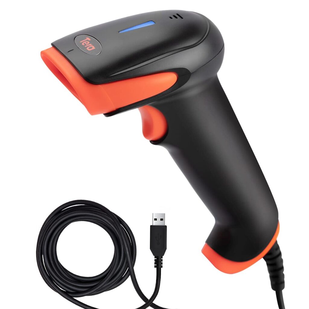 Tera 1500C Lettore di Codici a Barre USB Cablato 1D, Scanner CCD | 1500 Pixel, 300 Scansioni/s, Lettura su Carta e Schermo, 3 Modalità, per Negozio, Magazzino, Biblioteca e Ufficio