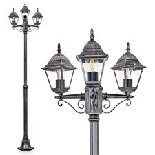 HOFSTEIN Quartucciu lampada da esterno candelabro metallo/vetro nero/argento/chiaro