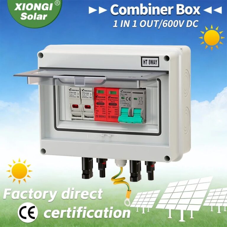 Scatola di Combinazione Fotovoltaica in Rame Puro 1 Ingresso 1 Uscita DC 600V con Fusibile MCB SPD e Interruttore di Disconnessione per Installazione Pannelli Solari