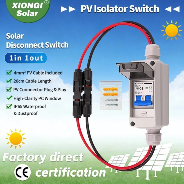Scatola di intercettazione DC PV con interruttore DC 600V 63A MCB IP65 HT 2 vie, scatola impermeabile 1 ingresso 1 uscita, scatola combinatrice fotovoltaica solare