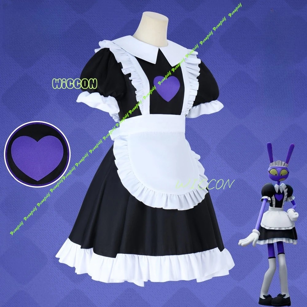 L'incredibile vestito da cameriera cosplay Digital Jax - Set completo di costumi con oggetti di scena | Feste di Halloween, Carnevale e travestimenti