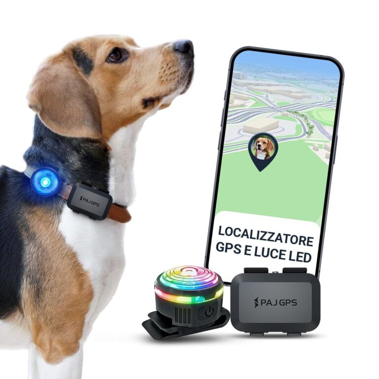 PAJ Tracker GPS 4G Mini per Cani - 3 Mesi Accesso Premium Inclusi, Nero | Notifiche Fuga - GPS Tempo Reale - 100% Impermeabile - Compatibile con tutti i Collari/Pettorine - Allarm…