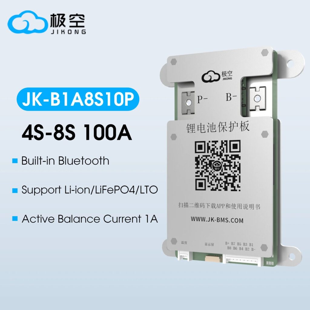 JIKONG B1A8S10P 4S 5S 6S 7S 8S 100A BMS 12V 24V BATTERIA 1A EQUILAZIONE ACTIVA bms lifepo4 Li-Ion LTO