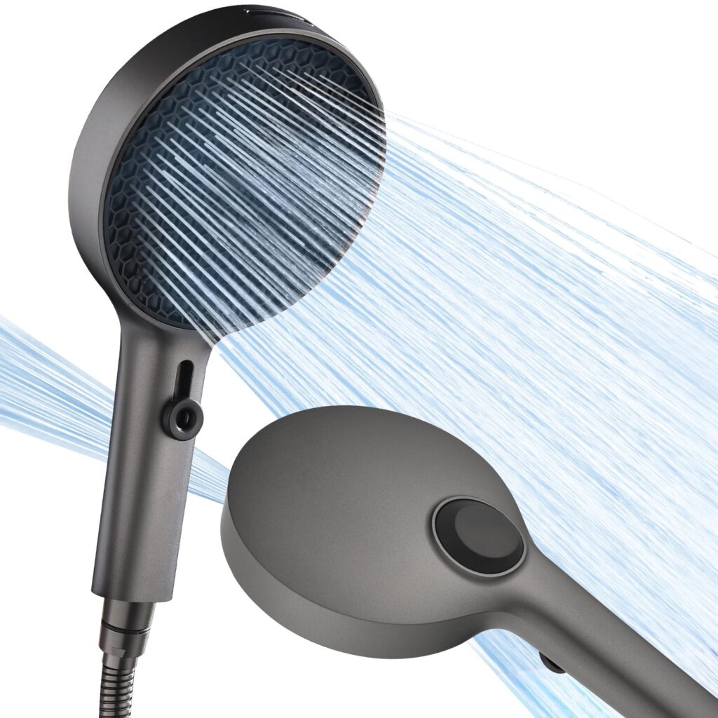 BECMai Soffione Doccia Testina Large ad Alta Pressione Doccino Anticalcar | XXL doccetta Pioggia, 3+1 Tipi di Getto, 13cm Mano shower head Risparmio Idrico, Bocchettini in Silicon…