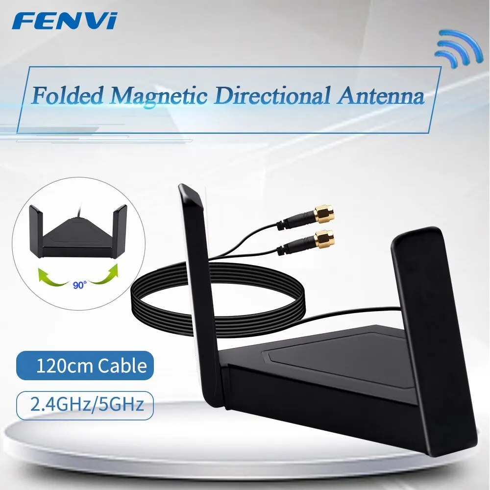 Cavo Antenna fevi Dual Band 2.4G/5GHz per adattatore WiFi Desktop pci-e RP SMA Antenna magnetica rotante esterna per Router AX210