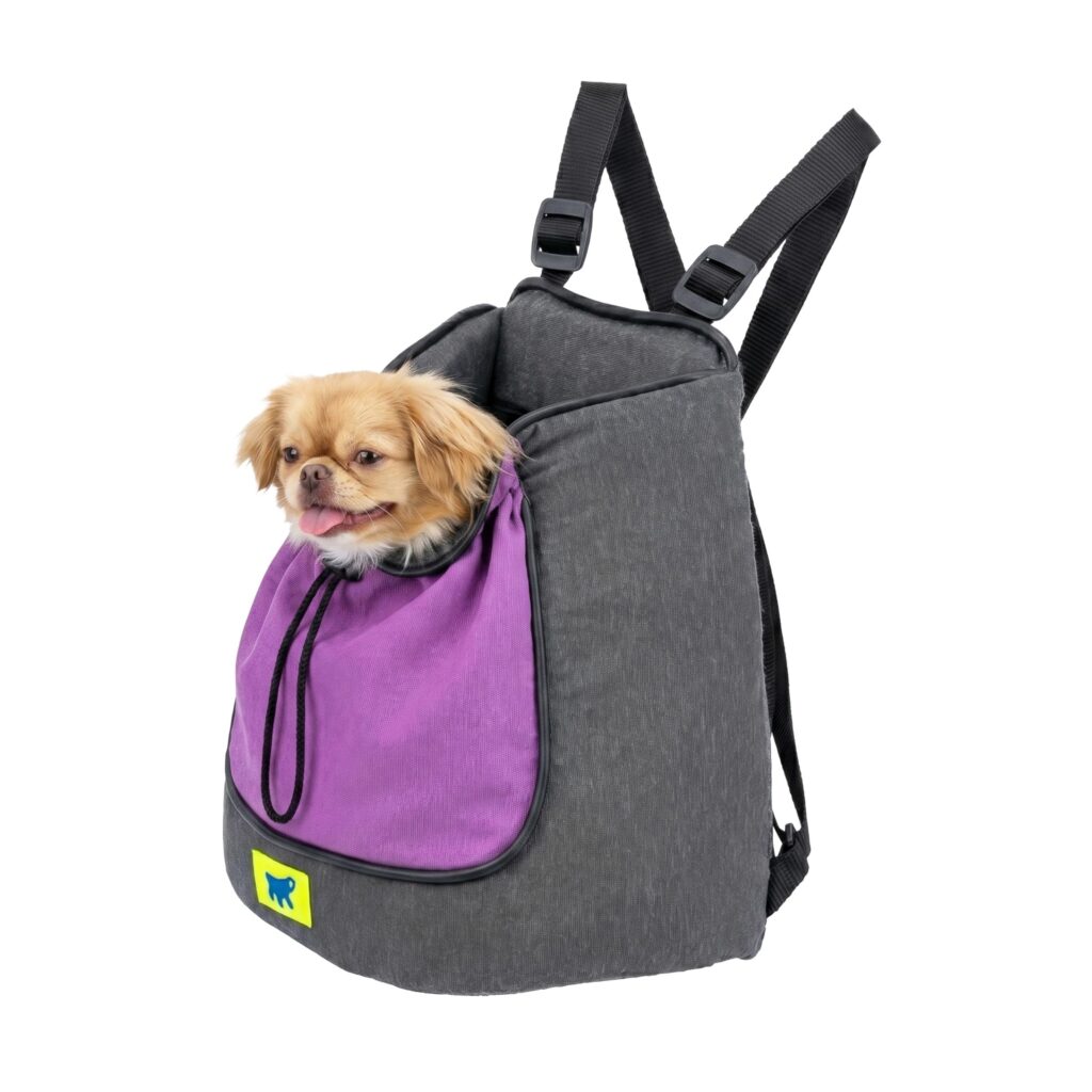 Ferplast Trasportino Gatto TRIP, Zaino per cani, Zaino per Gatti, Trasportino per gatti, Cinghie Regolabili, Chiusura con Cordino, Lavabile, fino a 6 Kg, 30 x 20 x h 33 cm, Viola