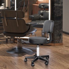 HOMCOM Sgabello Cosmetico Girevole Sgabello con Ruote Sgabello da Lavoro Sgabello Professionale Salone