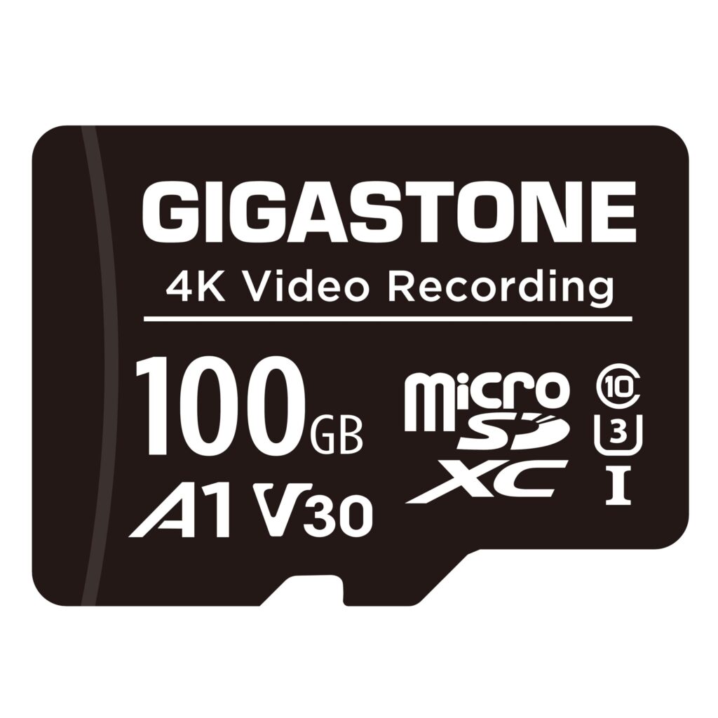 GIGASTONE Scheda Micro SD da 100 GB, registrazione video A1 V30 4K, compatibile con telecamera di sicurezza, Dash Cam, Drone, scheda di memoria MicroSDXC da 100 MB/s UHS-I, con ad…