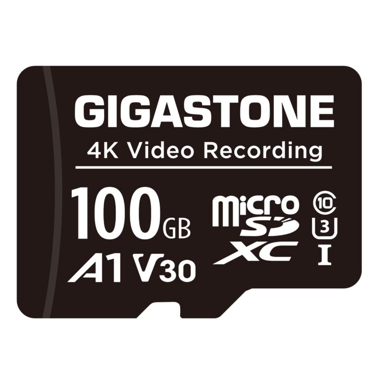 GIGASTONE Scheda Micro SD da 100 GB, registrazione video A1 V30 4K, compatibile con telecamera di sicurezza, Dash Cam, Drone, scheda di memoria MicroSDXC da 100 MB/s UHS-I, con ad…
