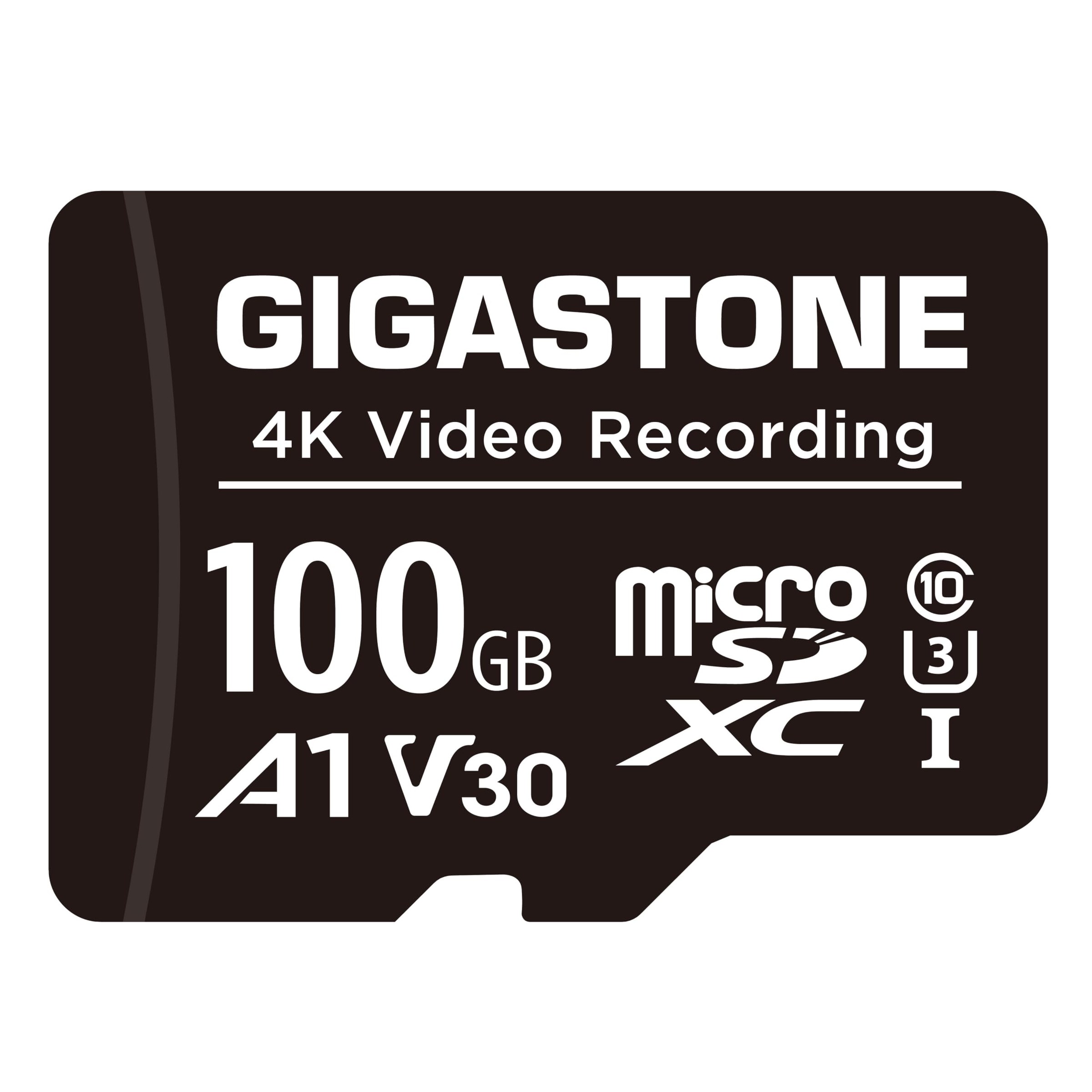 GIGASTONE Scheda Micro SD da 100 GB, registrazione video A1 V30 4K, compatibile con telecamera di sicurezza, Dash Cam, Drone, scheda di memoria MicroSDXC da 100 MB/s UHS-I, con ad…
