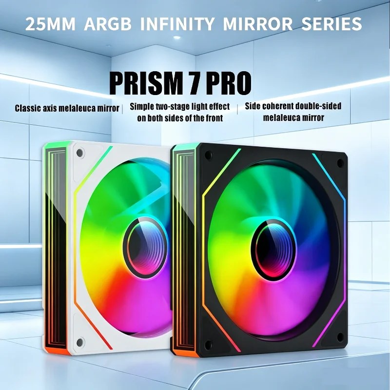 Prism 7PRO Specchio Laterale Completo H-Line 12CM Ventola di Raffreddamento del Telaio 4PRO Divine Light Sincrono 5V ARG Silenzioso a Ultrasuoni