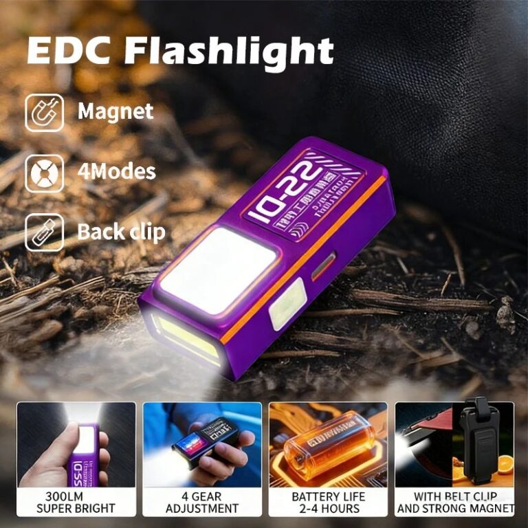 Torcia LED COB Tipo C Mini torcia portatile ricaricabile Lanterna tascabile Luce da lavoro con magnete a clip per emergenza