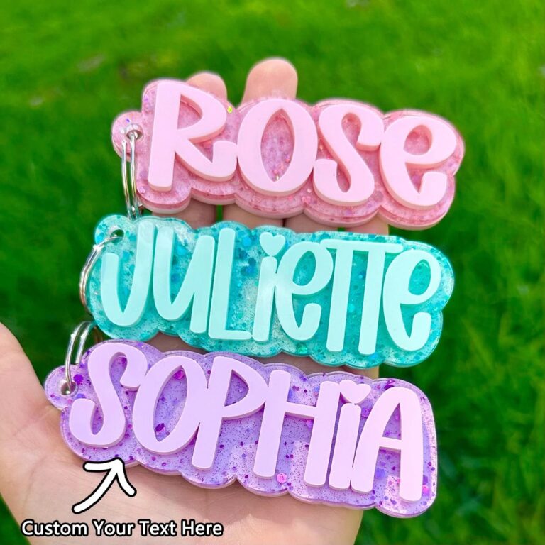 Portachiavi Personalizzato / Portachiavi in Acrilico / Etichetta per Borsa Pannolini / Etichetta per Borsa Pranzo / Etichetta per Zaino / Etichetta per Bambini / Etichetta con Nom…