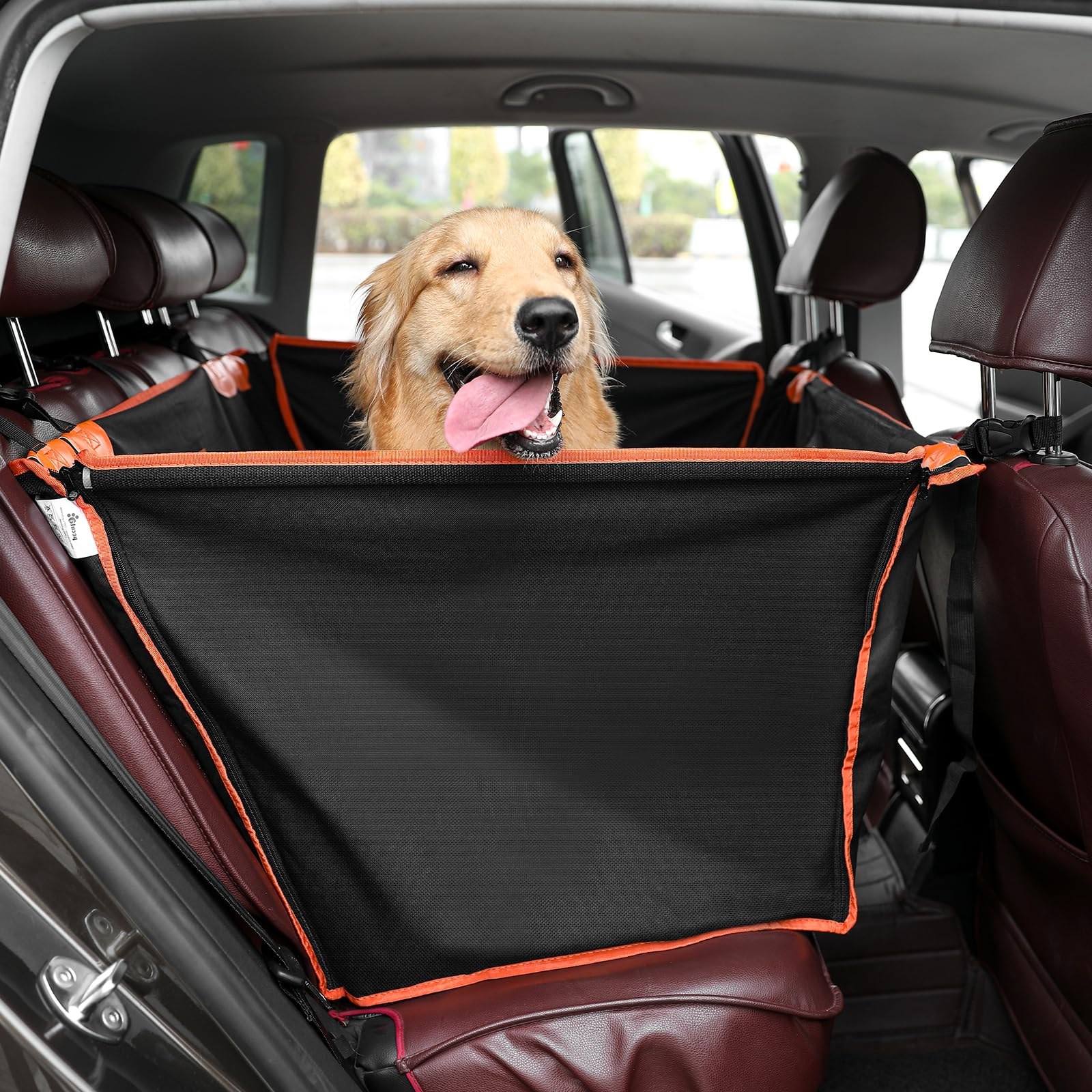 Pecute Seggiolino Auto per Cani Grandi, Dotato di 4 Cinghie di Fissaggio | Rinforzo con barre metalliche, cintura di sicurezza per cani, ideale per viaggiare con il proprio cane