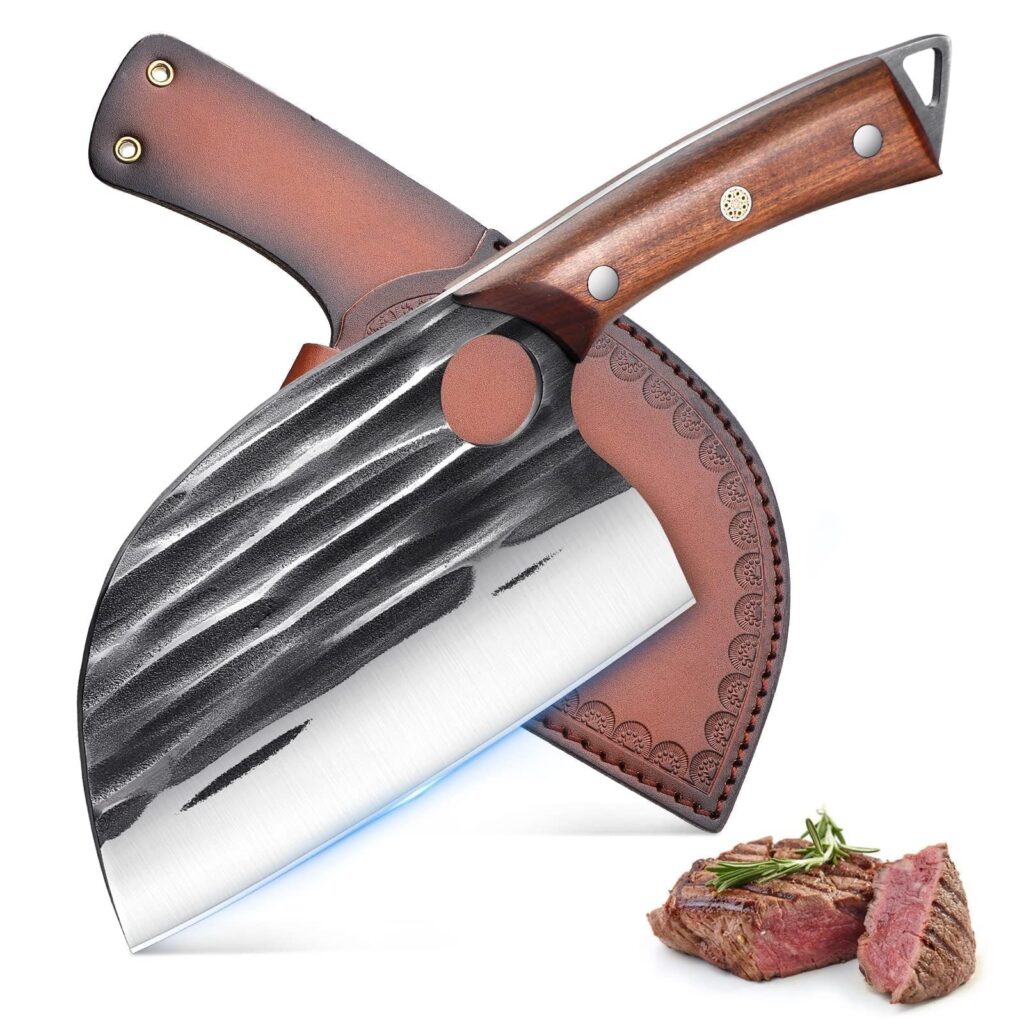 Golden Bird mannaia da cucina giapponese coltelli da carne professionali | coltelli macellaio con fodero Coltello da cuoco per tagliare per casa, cucina all'aperto, campeggio