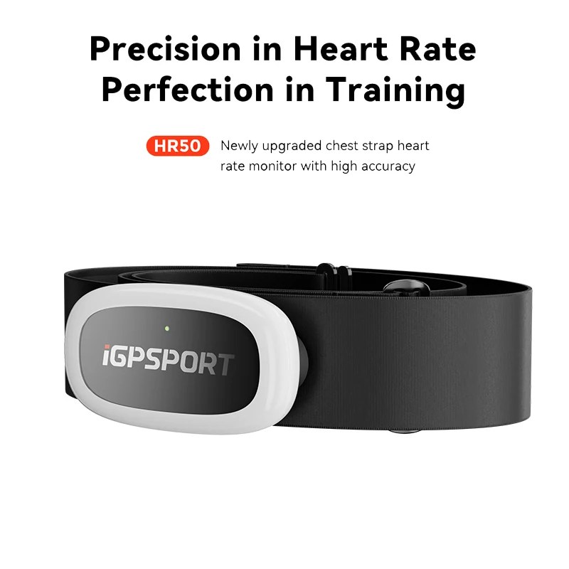 iGPSPORT HR50 Sensore di Frequenza Cardiaca, Computer per Bicicletta, Fitness, Corsa, Sport, Monitor di Frequenza Cardiaca, Sensore Impermeabile IPX7 per Bicicletta