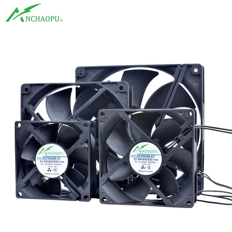 Ventola di Raffreddamento Brushless EC da 60mm, 70mm, 80mm, 92mm, 120mm, 140mm, AC 110V, 120V, 220V, 240V per Armadi e Convertitori di Frequenza
